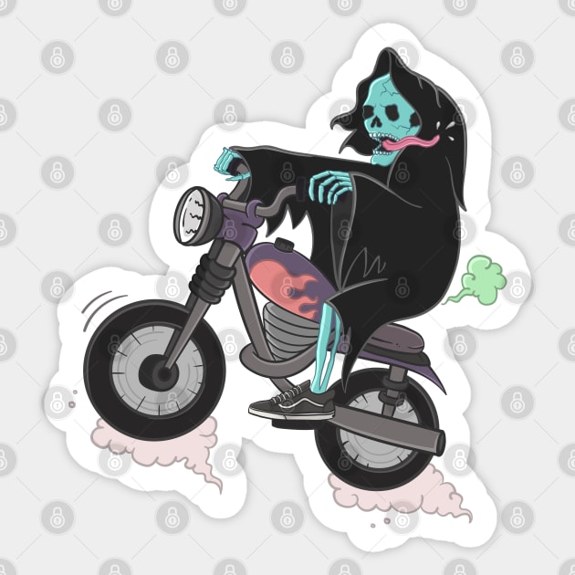 SKULL RIDER Sticker by bratcave.studio